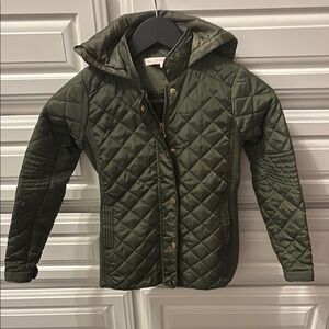 Girls Green Quilted Jacket, S